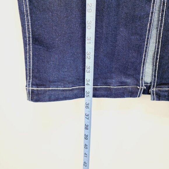 True Religion Rinse Dark Blue Denim Long Cargo Utility Skirt NWT Womens Size 29 - Picture 11 of 14
